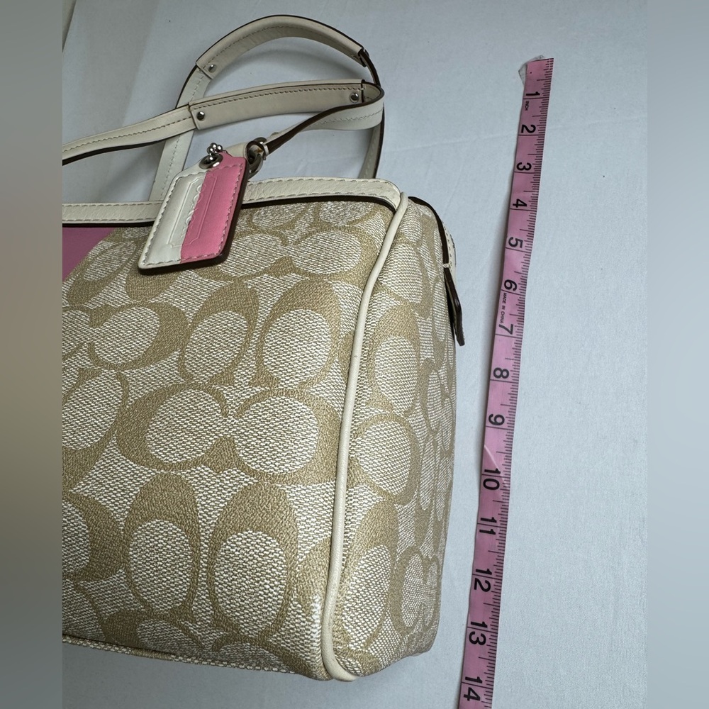COACH SPEEDY TOTE PINK SIGNATURE C - Picture 10 of 12